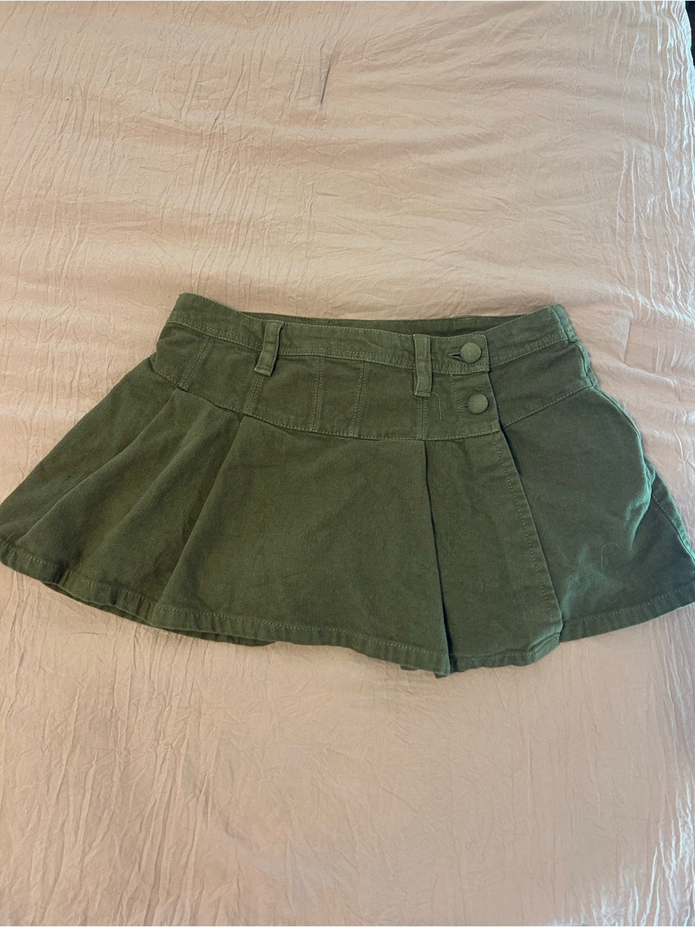 Free People Olive Green Corduroy Mini Skirt